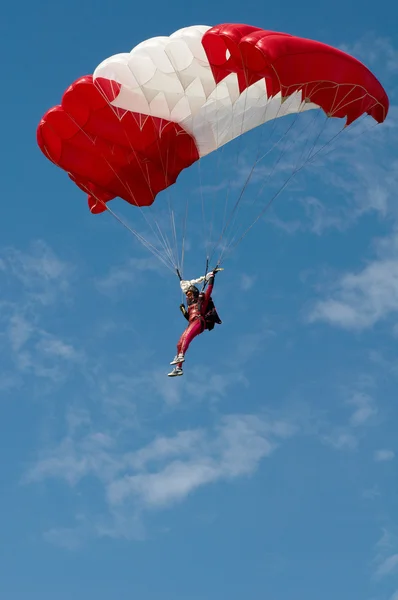 Parachutist in flight
