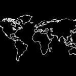 World+map+black+and+white+outline