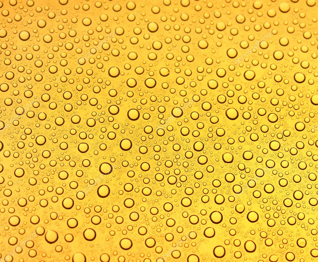 Yellow Background Of Water Drops — Stock Photo © Valeev #1382429