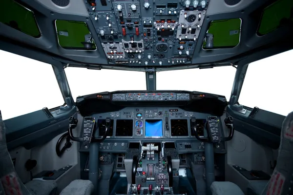 Boeing interior, cockpit view