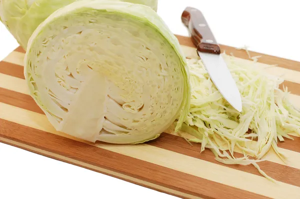The cut cabbage isolated
