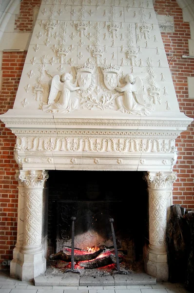 Old fireplace in the lock in France
