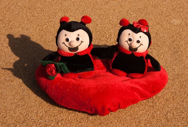 Toy for Valentine\'s Day on sand