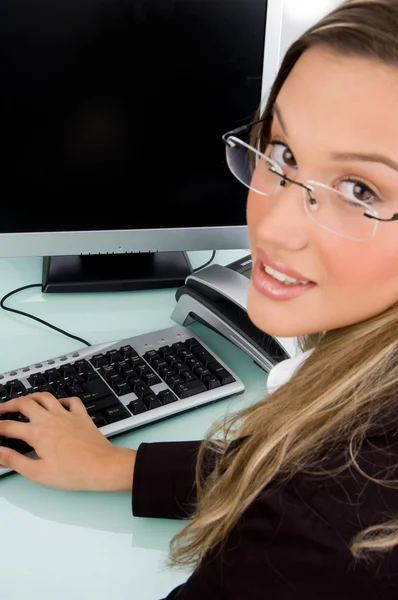 Professional female working in office