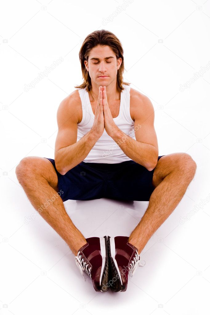 man doing yoga