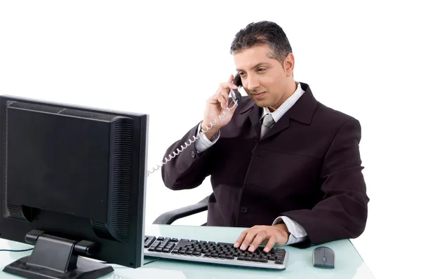 Businessman busy on phone