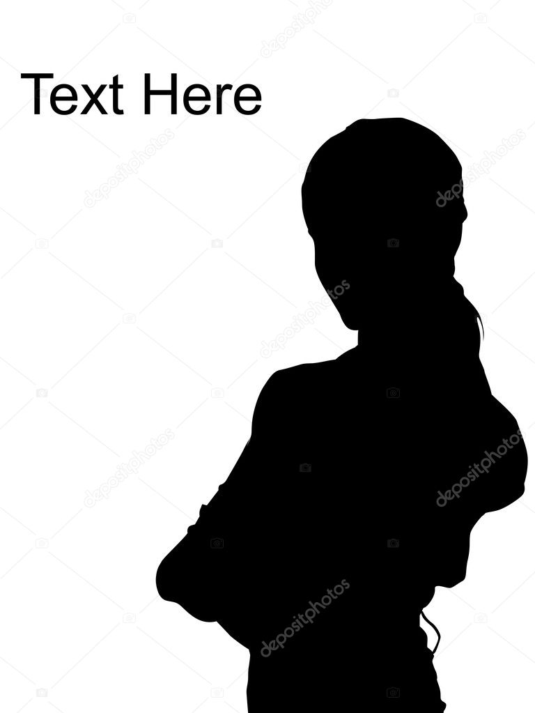 Portrait of adult female, silhouette — Stock Photo © imagerymajestic