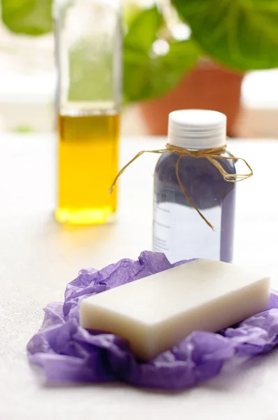 Lavender shower gel and soap