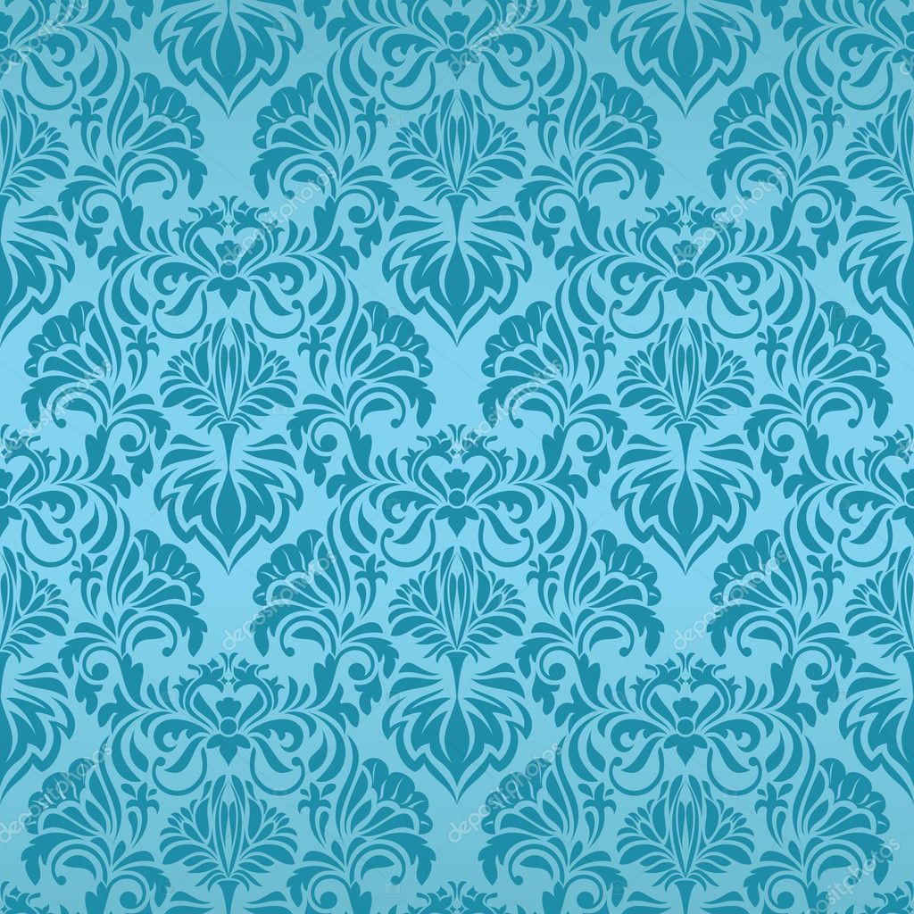 blue victorian wallpaper