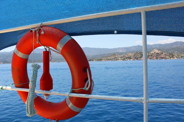 Life belt on a yacht