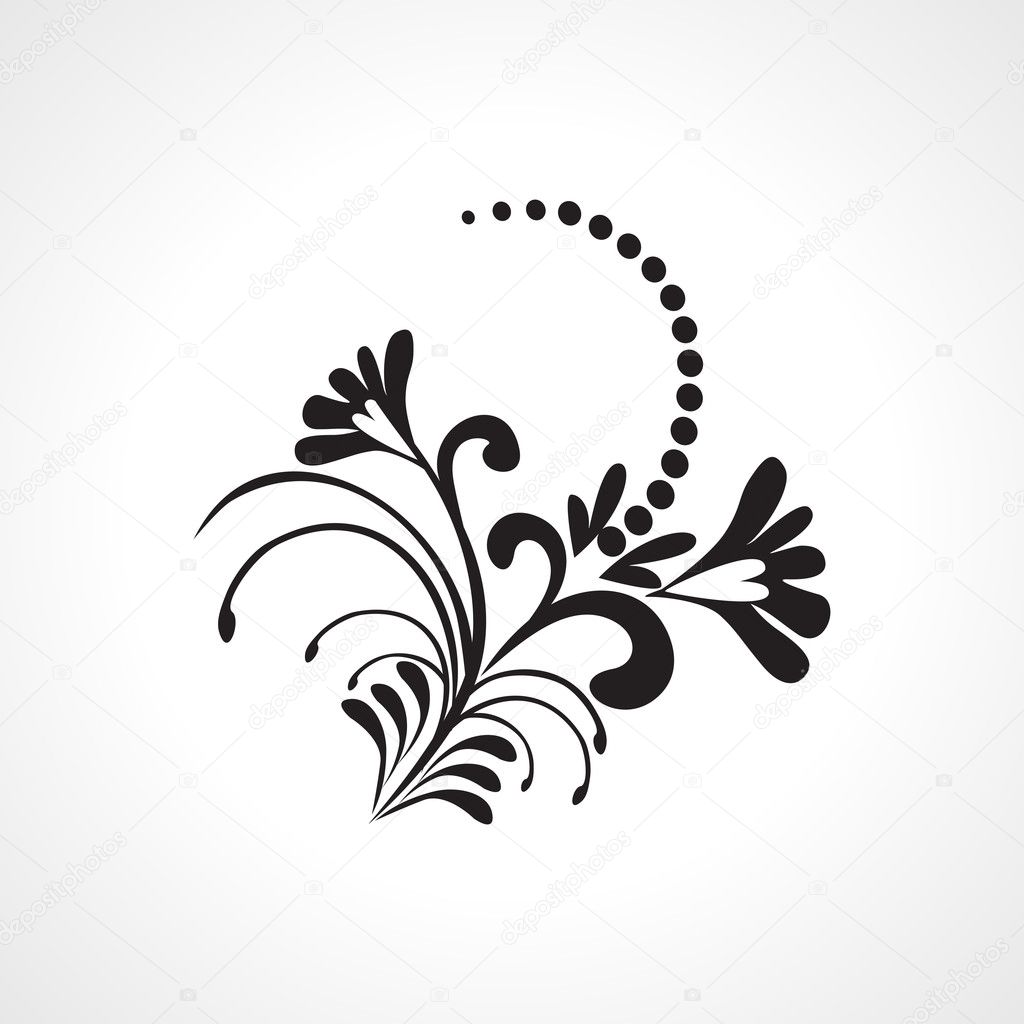 black floral design tatoo