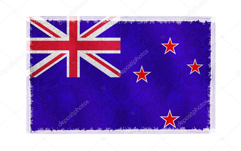 Flag of New Zealand on old