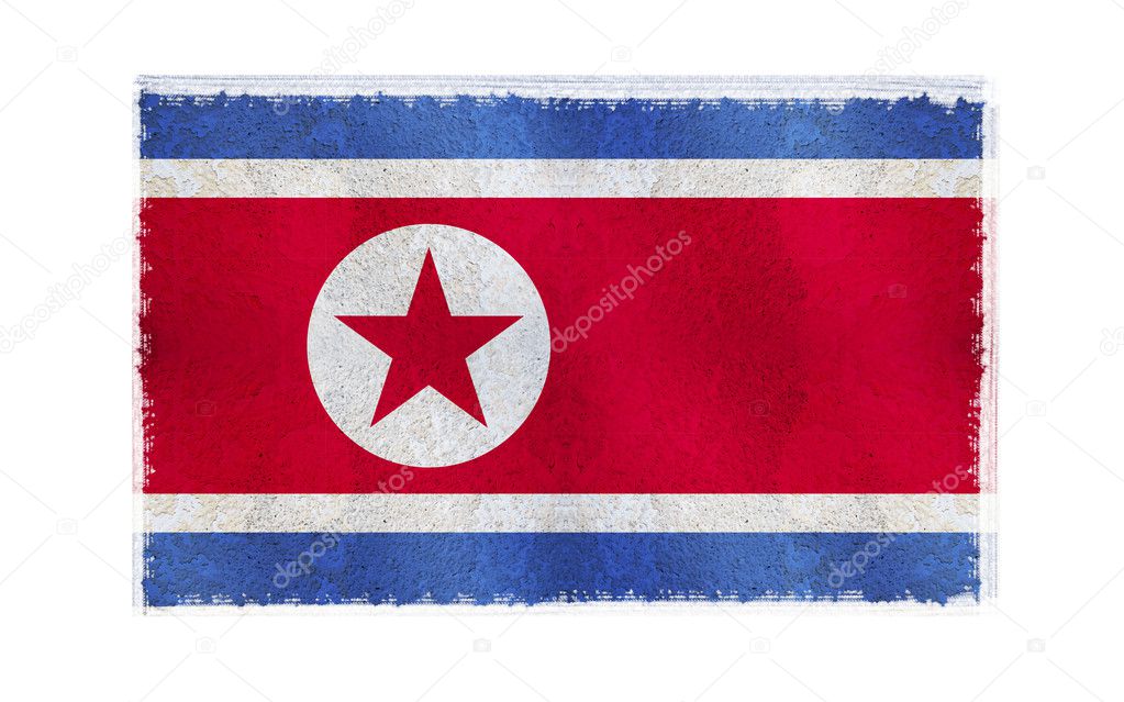 Flag of North Korea on old