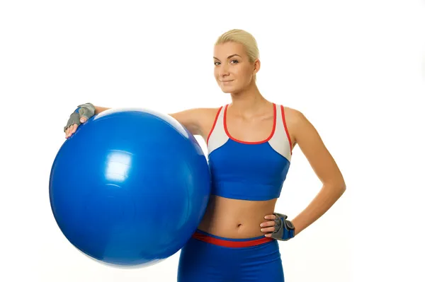 Fitness trainer with a ball