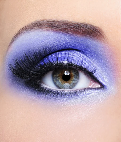 Light blue make-up of woman eye