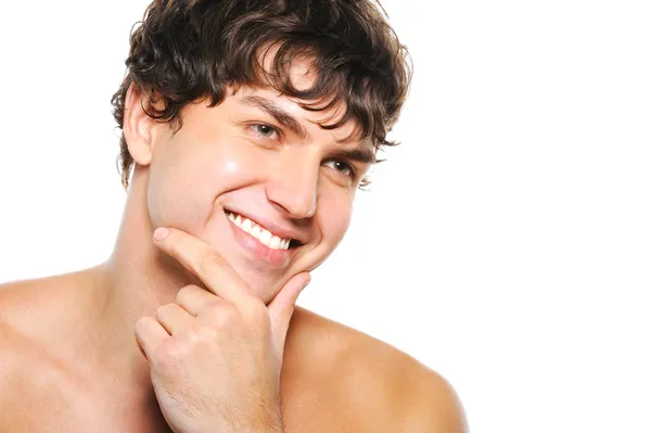 Happy man with cleanshaven face by Vitaly Valua Stock Photo