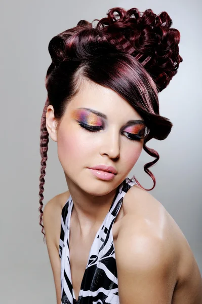 Woman with fashion creative hairstyle