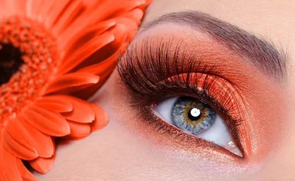 Fashion orange eye make-up