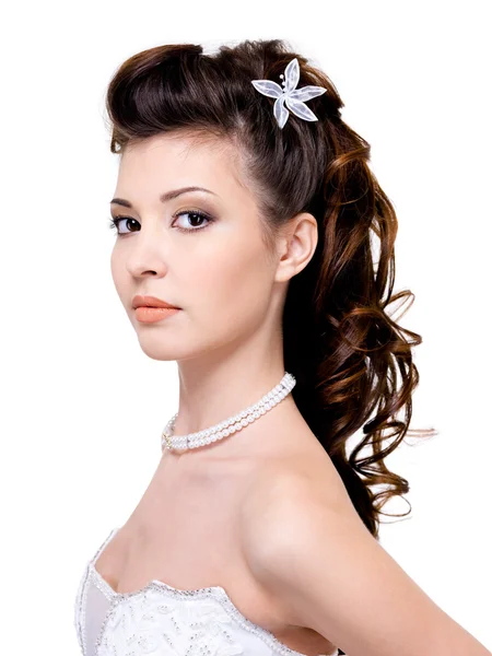 Woman with beautiful wedding hairstyle