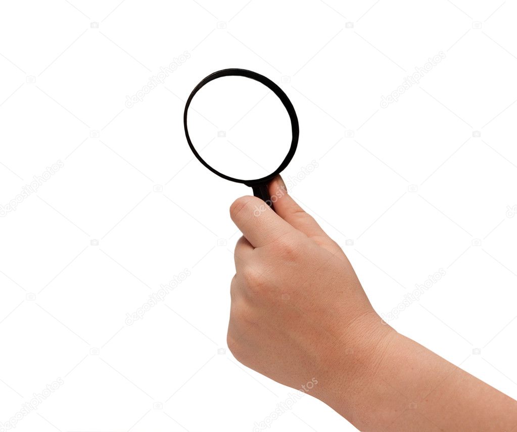 Holding Magnifying Glass