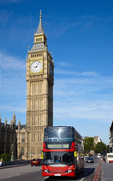 Double-decker bus on Westminster bridge