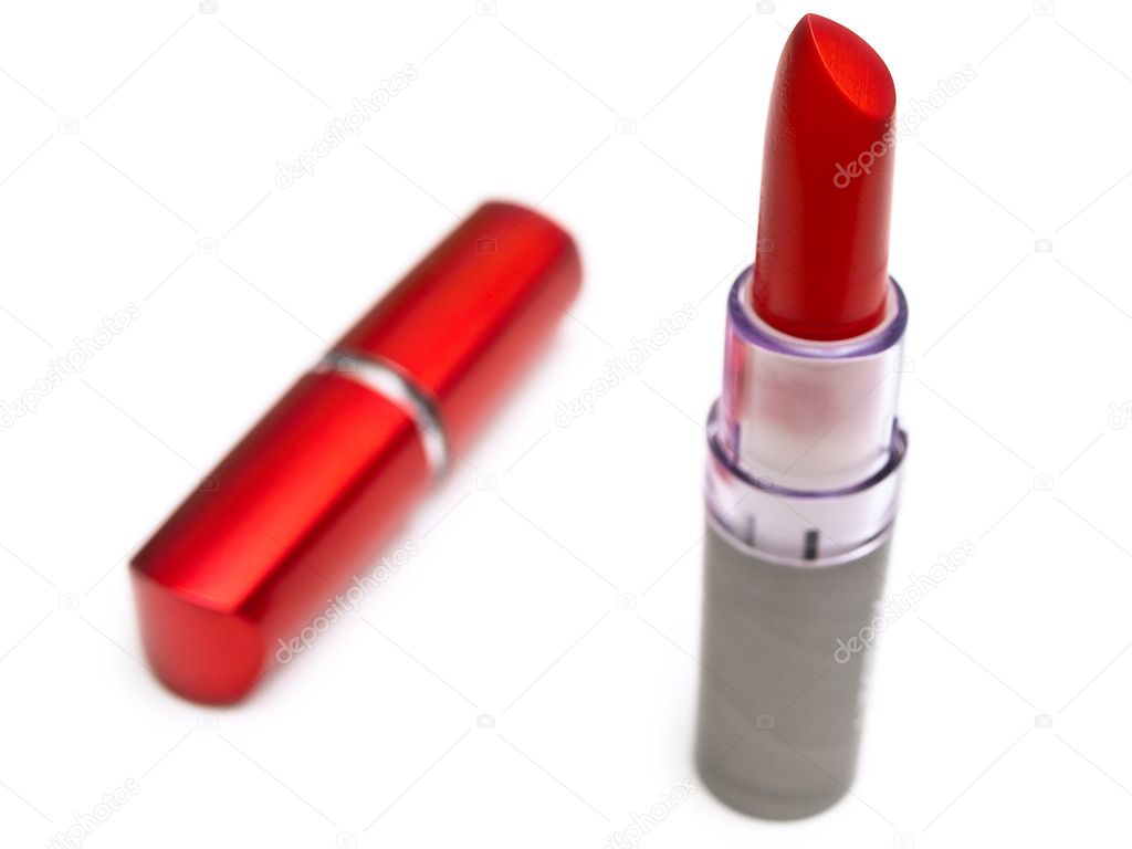 Red lipstick stock photo.
