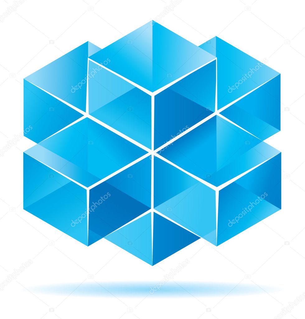 Blue Cube Design Stock Vector Jakegfx 2298274