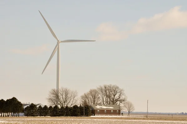 Indiana Wind Turbine over family home