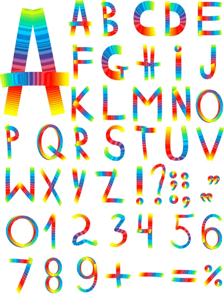 Original multi-coloured font