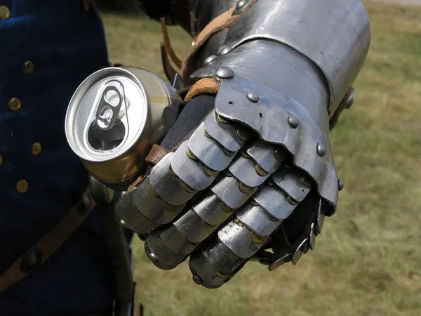 Knight with a tin
