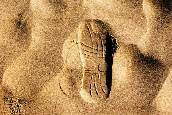 Foot trace on the beach