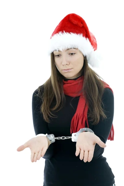 Surprised handcuffed woman by Marcin Sadlowski Stock Photo