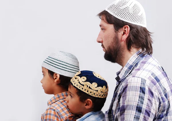 Three members muslim family