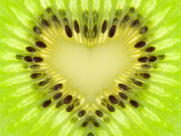Green heart from kiwi