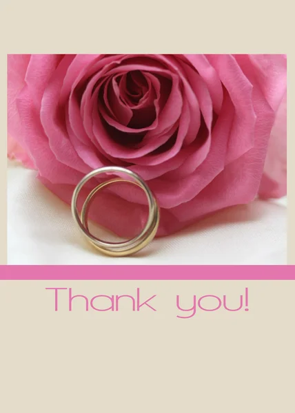 Pink rose card - Thank you