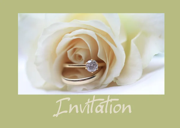 White rose bridal set invitation