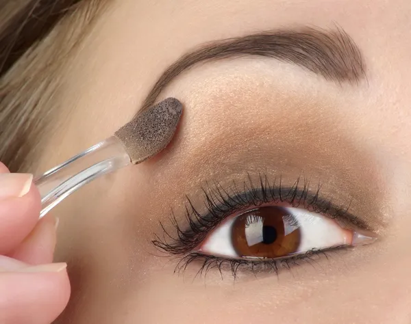 Women eye with brown makeup