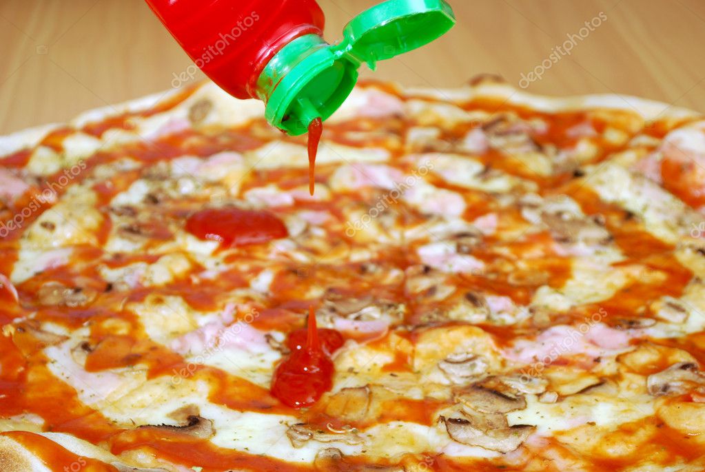 Pizza and ketchup — Stock Photo © goceristeski 2236962