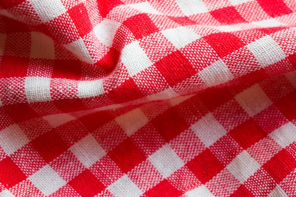 Red picnic cloth closeup