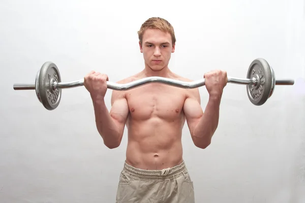Man with weight bar
