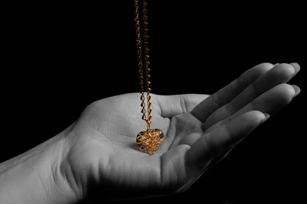 Gold heart and chain