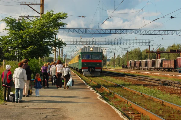 Arrival of train