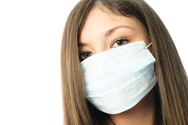 Hospital worker wearing protective mask
