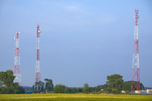 Three communication towers
