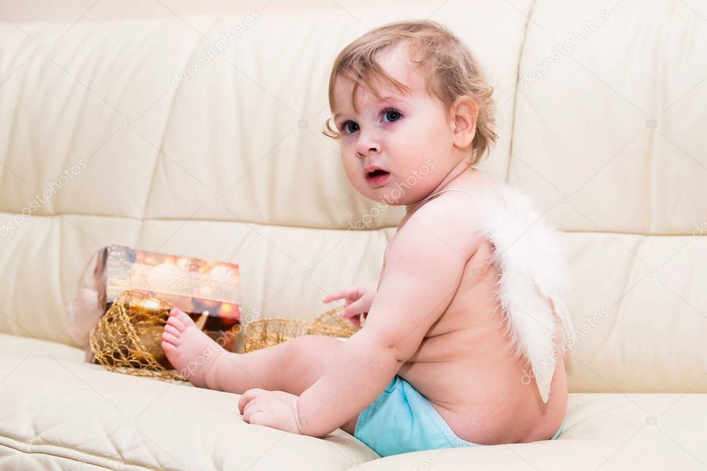 Little baby angel with wings