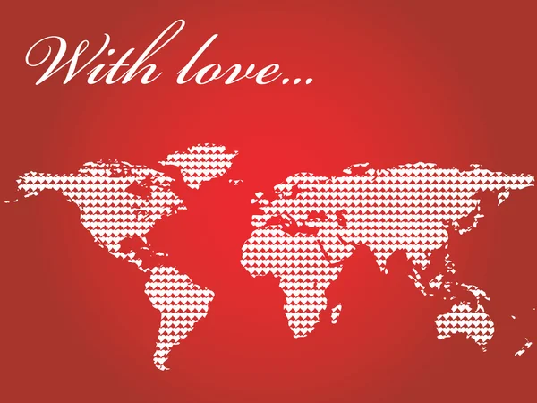 world map vector file. World map filled with hearts