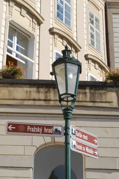 Light-post with signs in prague