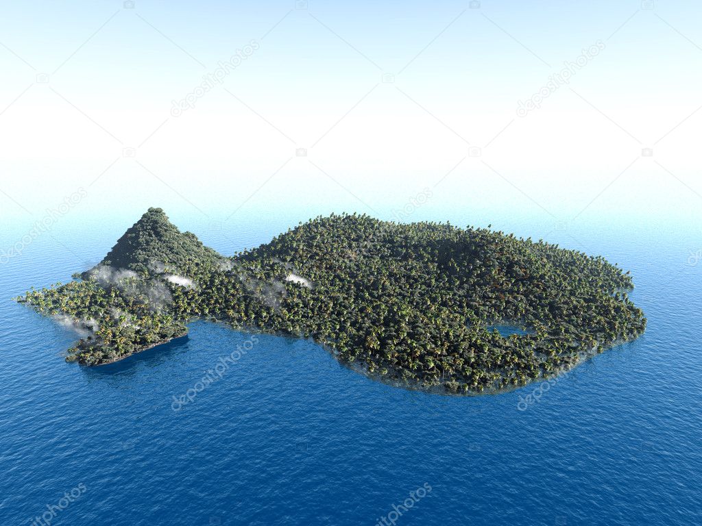 Deserted islands in the pacific