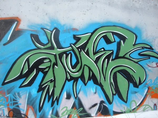 Graffiti.Abstraction on walls. Green.