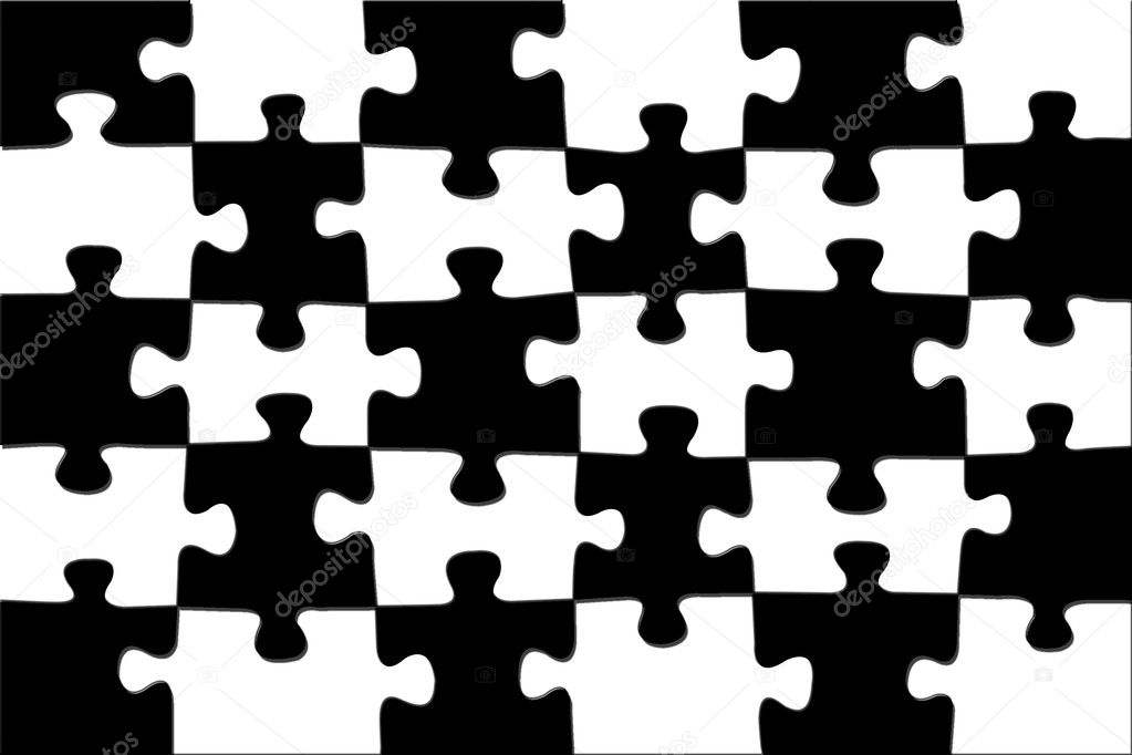 Abstract background black-white puzzle. — Stock Photo #1858755